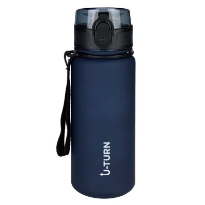 Бутылка Мотивация 500 мл с крышкой защелкой и ремешком Miland УД-9379 синяя 1